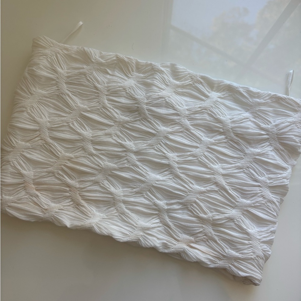 Zara white Textured tube top